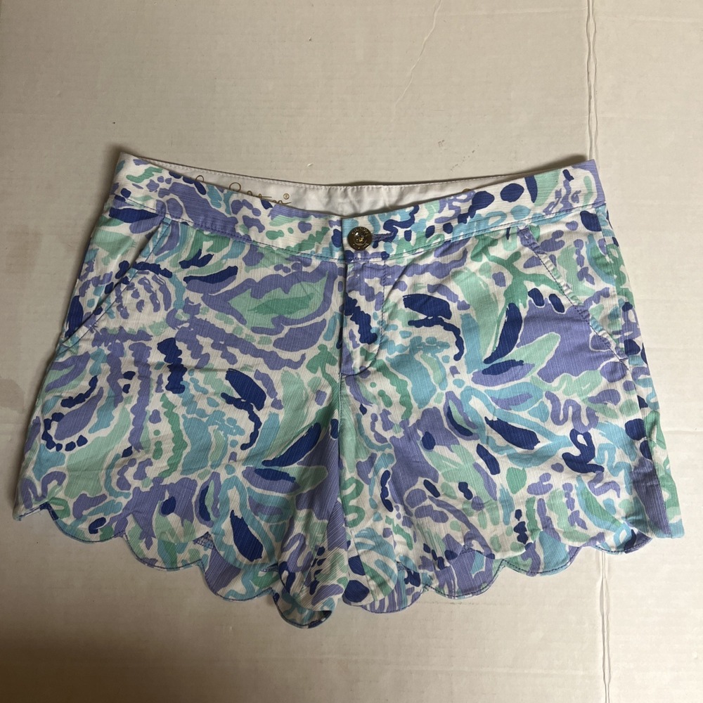 Lilly Pulitzer The Buttercup Shorts‎ Womens Size 32 Ocean Preppy Cotton *READ*